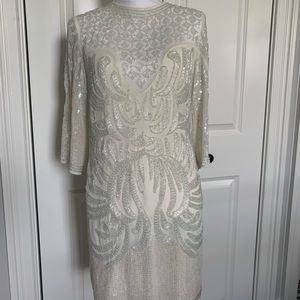 Beaded off white cocktail dress by ASOS